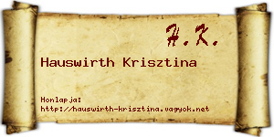 Hauswirth Krisztina névjegykártya